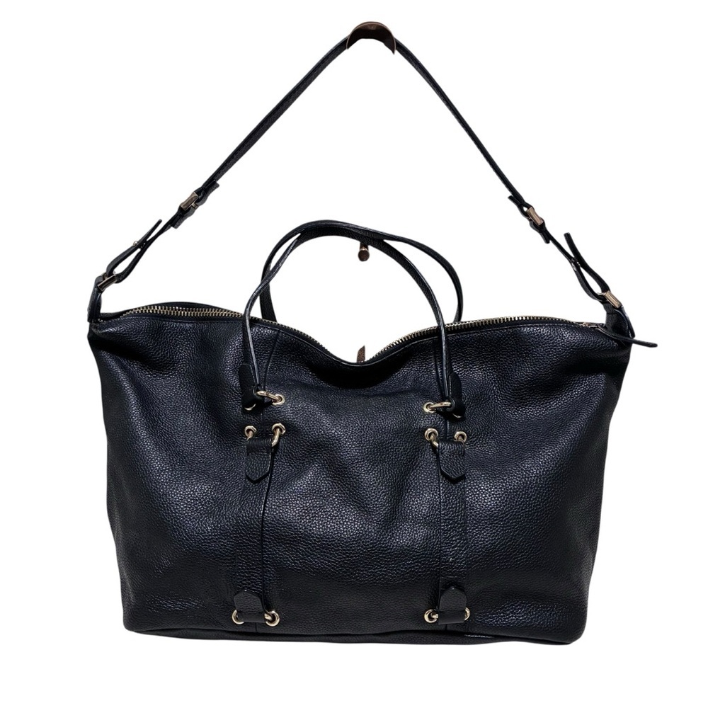 Zara Black Textured Tote Bag - Large